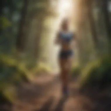 Runner on a scenic trail embodying the essence of fitness