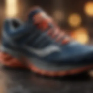 Close-up of Saucony footwear highlighting cushioning technology