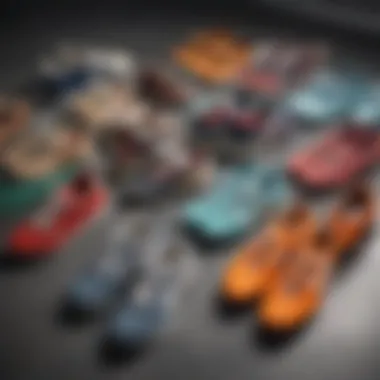 Diverse Styles of Flat Shoes for Gym Enthusiasts An array of different styles of flat shoes suitable for gym environments displayed on a gym floor.
