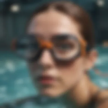 Various types of swimming goggles displayed