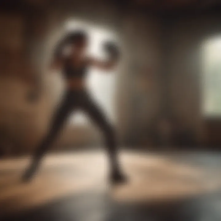 Illustration of a warm-up routine related to shadow boxing