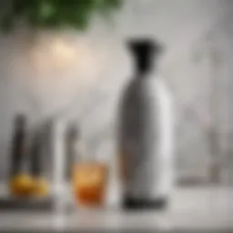 An elegant soda syphon on a marble countertop