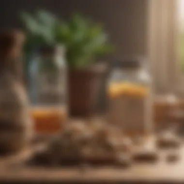 Natural Supplements for Relieving Constipation Herbal supplements displayed on a table