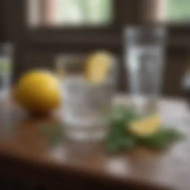 Hydration and Its Role in Softening Stools A glass of water with lemon and herbs