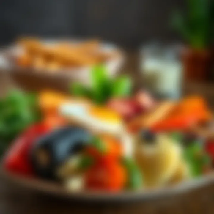 Nutritional Balance on a Plate Plate of nutritious food showcasing a balanced meal.