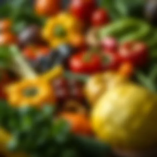 Vibrant Produce for Healthy Diets Colorful assortment of fresh vegetables and fruits representing healthy eating.