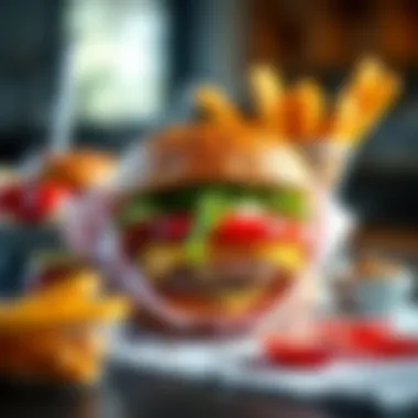 Balanced High-Calorie Meal for Muscle Growth Conceptual representation of a balanced high-calorie meal designed for muscle growth