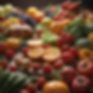 Nutrient-Dense Foods for a Healthy Diet Fresh fruits and vegetables arranged beautifully