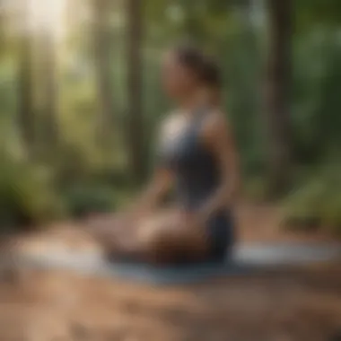 Mindful Movement and Exercise in Nature A serene outdoor setting with a yoga mat