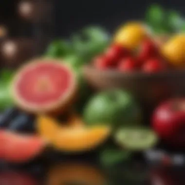 Vibrant Produce for a Healthy Diet Colorful fresh fruits and vegetables arranged aesthetically