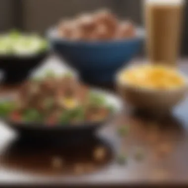 Balanced Nutrition with Low Carbohydrate Focus A balanced meal featuring protein, healthy fats, and minimal carbohydrates