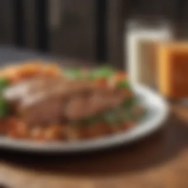 Crafting a Balanced Meal for Muscle Protein Gain Balanced meal plate with protein-rich foods