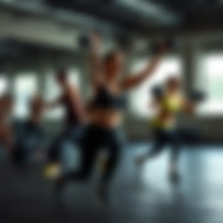 Dynamic exercise routine showcasing various workouts