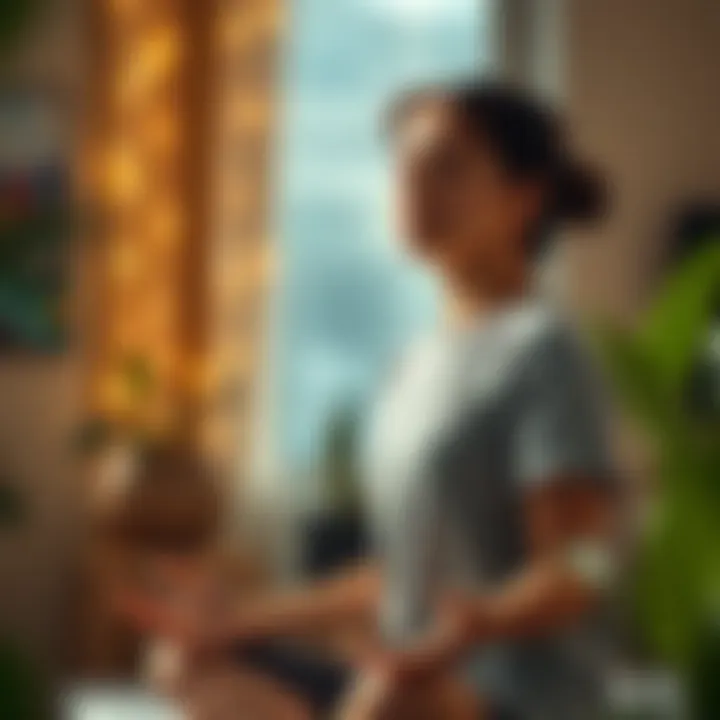 Calm and focused individual practicing mindfulness