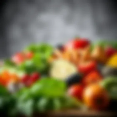 Colorful array of healthy foods rich in nutrients