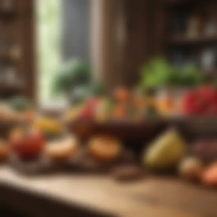 A vibrant assortment of nutrient-rich foods on a wooden table