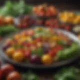 Colorful assortment of fresh vegetables and fruits
