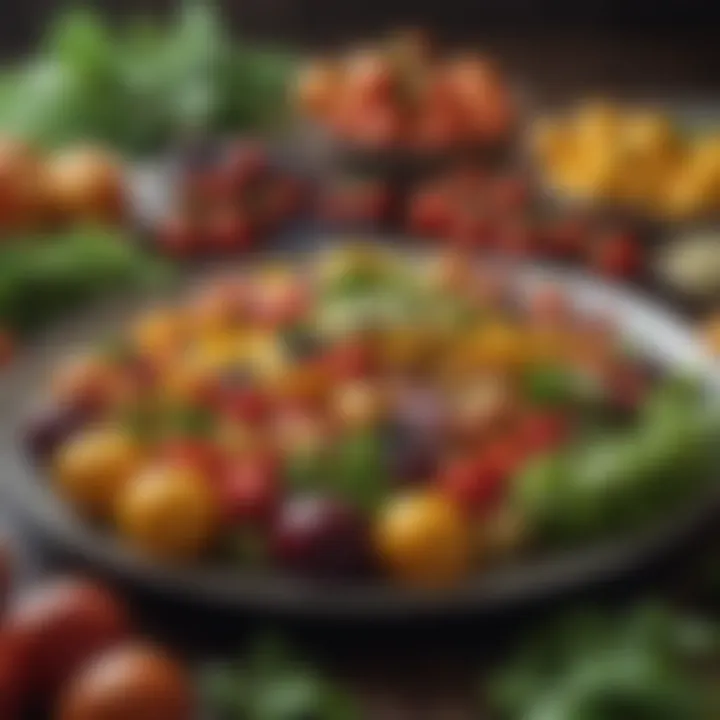 Colorful assortment of fresh vegetables and fruits