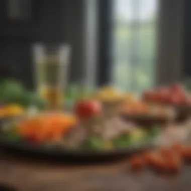 Nutritional Balance for Weight Loss A balanced meal showcasing colorful vegetables and lean proteins