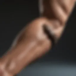 A close-up of toned arms showcasing skin texture