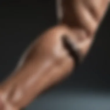 A close-up of toned arms showcasing skin texture