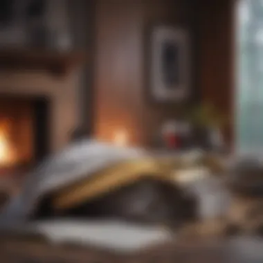 Comfortable Indoor Setting A cozy blanket and a book for a restful day indoors