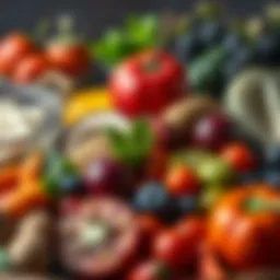 Colorful assortment of nutrient-dense foods