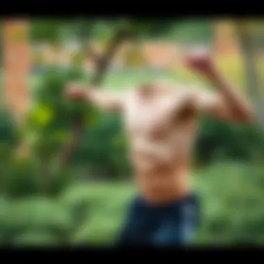 Outdoor Workout Routine Individual performing an outdoor workout routine with nature as a backdrop