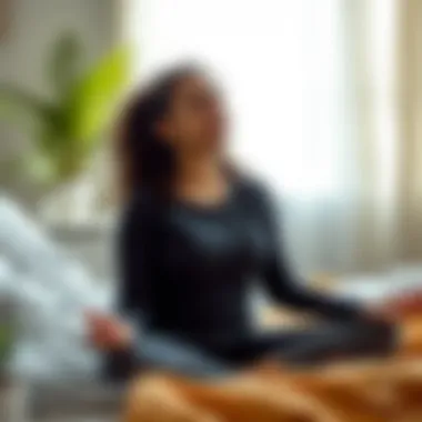 Mindfulness Techniques for Improved Sleep Quality An individual practicing mindfulness techniques for relaxation