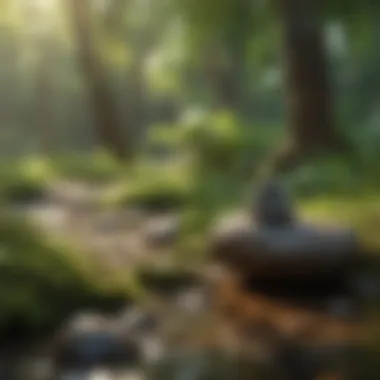 Mindfulness and Stress Management Techniques A serene setting for meditation and relaxation