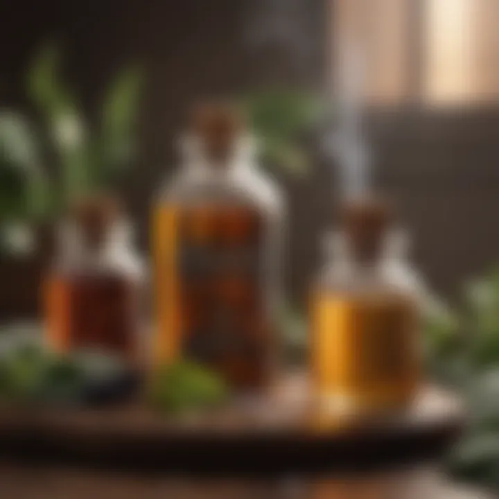 A tranquil scene of essential oils and a diffuser, illustrating aromatherapy's role in easing cold symptoms.