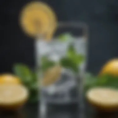 Refreshing Lemon Mint Water A glass of water with slices of lemon and mint leaves