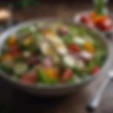 Fresh and Healthy Salad A vibrant salad bowl with fresh greens and colorful vegetables