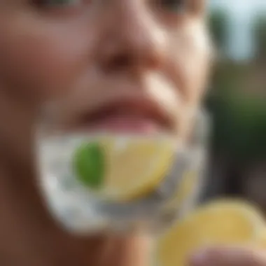Importance of Hydration for Throat Health Hydration glass with lemon and mint