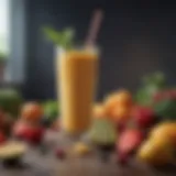Vibrant assortment of fresh fruits and vegetables used in smoothies