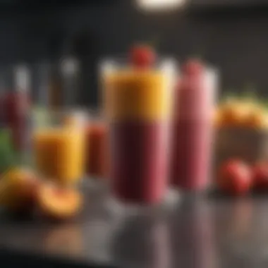 A collection of smoothie recipes displayed on a kitchen counter