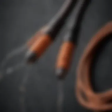 Close-up of a jump rope showcasing its materials and design