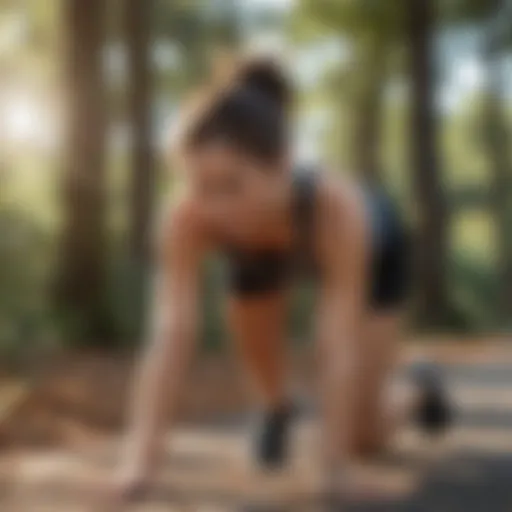 Running enthusiast stretching before a workout