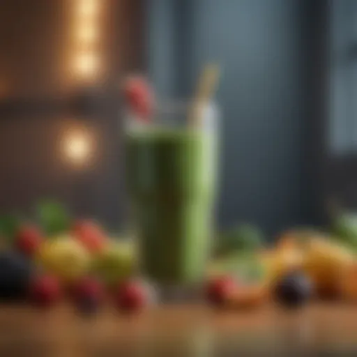 Colorful array of fresh fruits and vegetables for smoothies