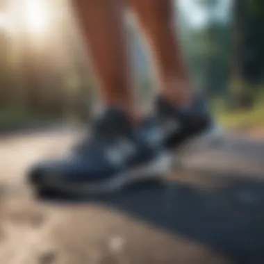 Close-up of advanced cushioning technology in running shoes