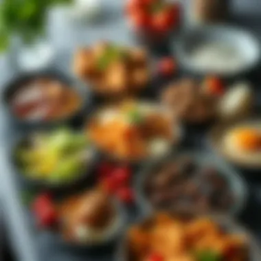 Meal Plan for Lowering Fat Intake A beautifully arranged meal plan layout featuring lower-fat dishes