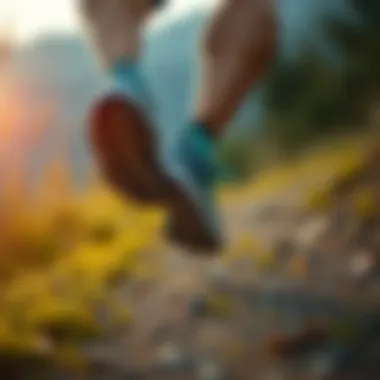 Enhancing Performance with the Right Running Shoes A runner on a trail wearing high-performance shoes in action