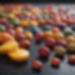 A vibrant assortment of vitamins showcasing different colors and shapes.