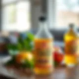 Natural Apple Cider Vinegar Bottle of apple cider vinegar with natural ingredients