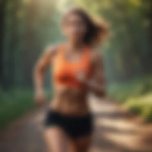 A person engaged in an intense cardio workout outdoors, showcasing energy and determination.