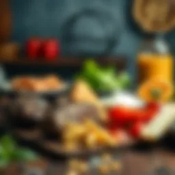 Diverse protein sources on a table