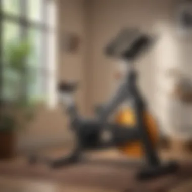 Integrating Style into Your Workout Space A stationary bike in a minimalist home gym setup