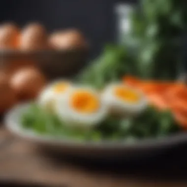 Plate of Eggs Accompanied by Healthy Vegetables