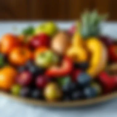 Fruits arranged in a colorful platter
