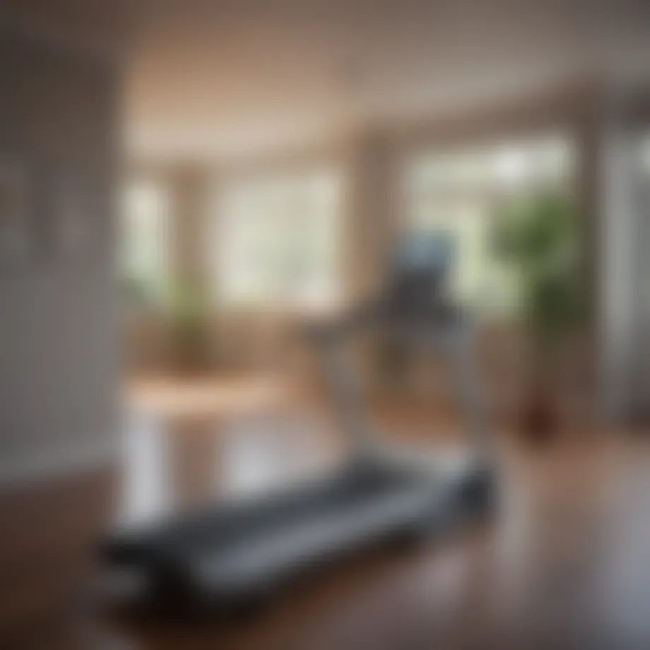 Modern small treadmill in a stylish office setting
